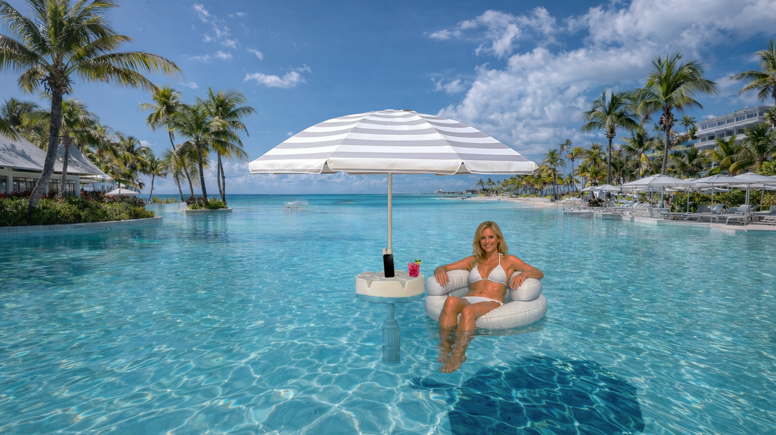 Floating Pool Umbrella Shade That Works