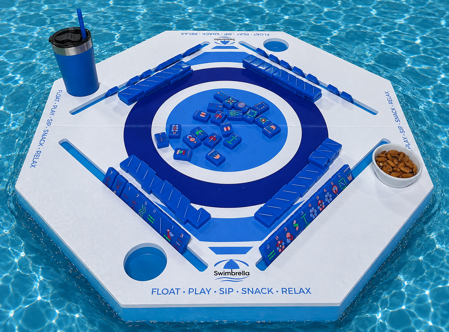 Swimbrella™ Floating Game Table – Mahjong, Cards, Dominoes & More