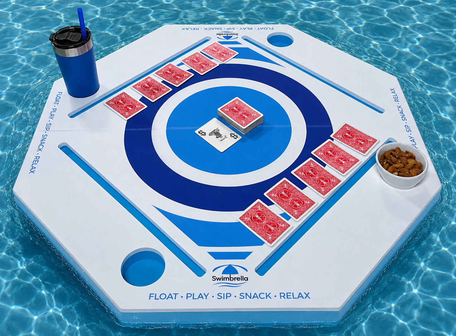 Swimbrella™ Floating Game Table – Mahjong, Cards, Dominoes & More